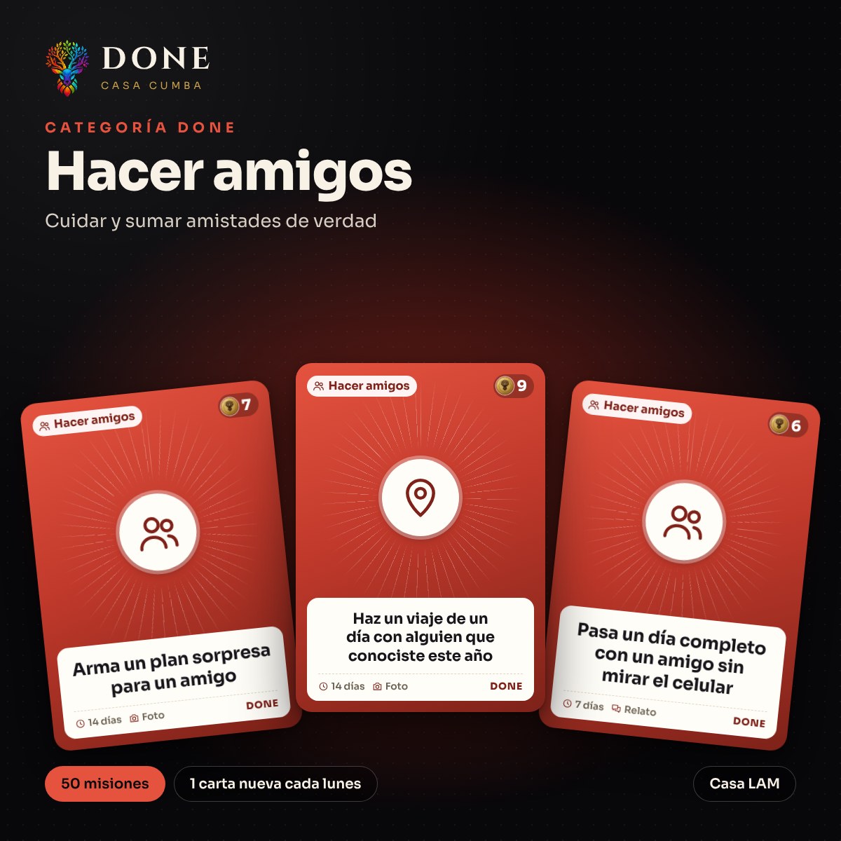 DONE · Hacer amigos