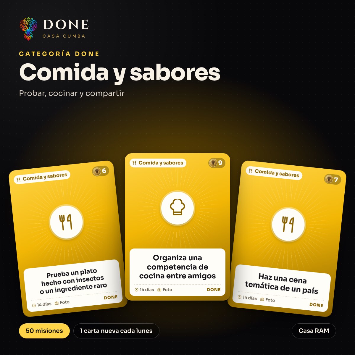 DONE · Comida y sabores